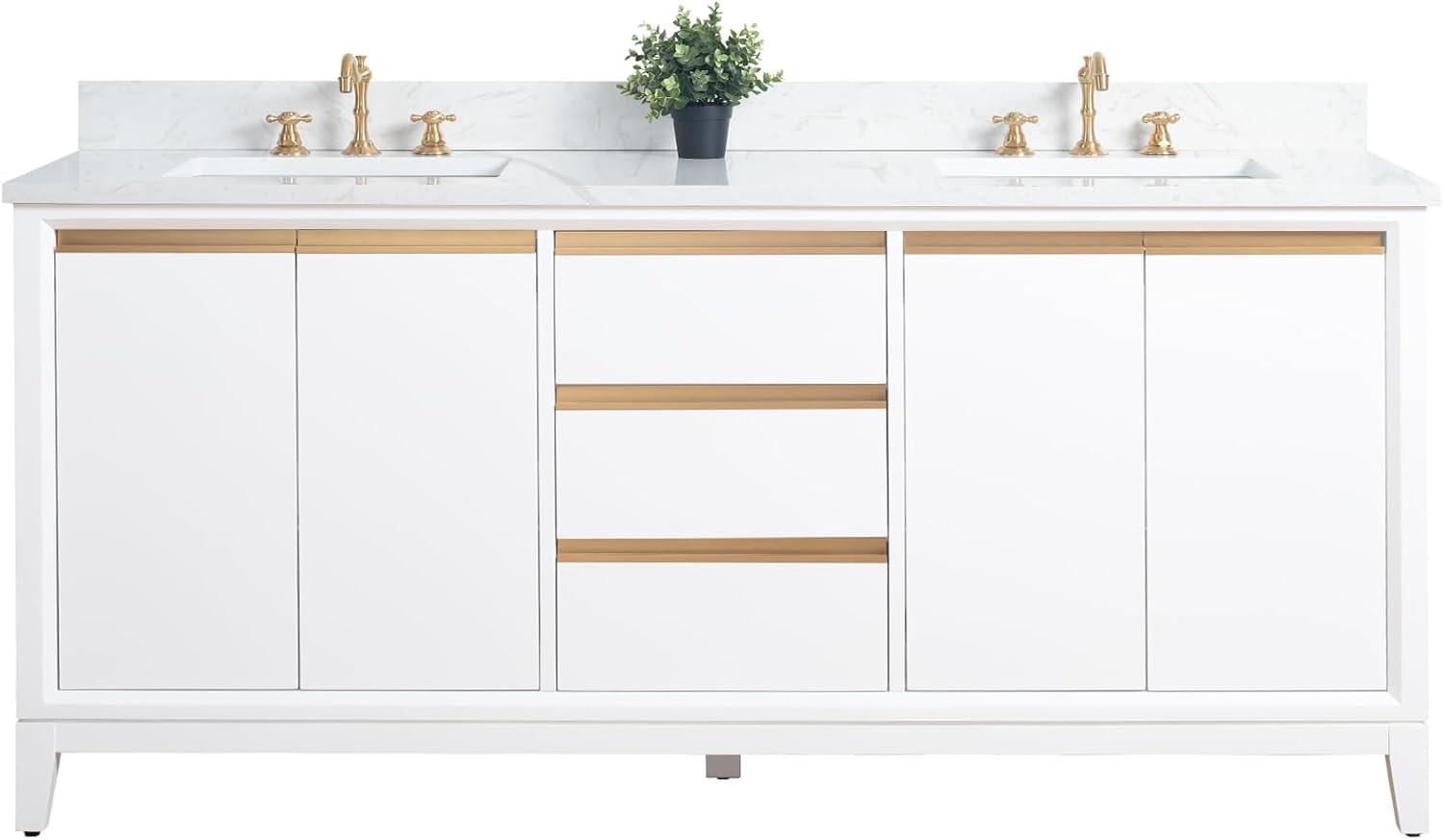 72 Double Bathroom Vanity with Top