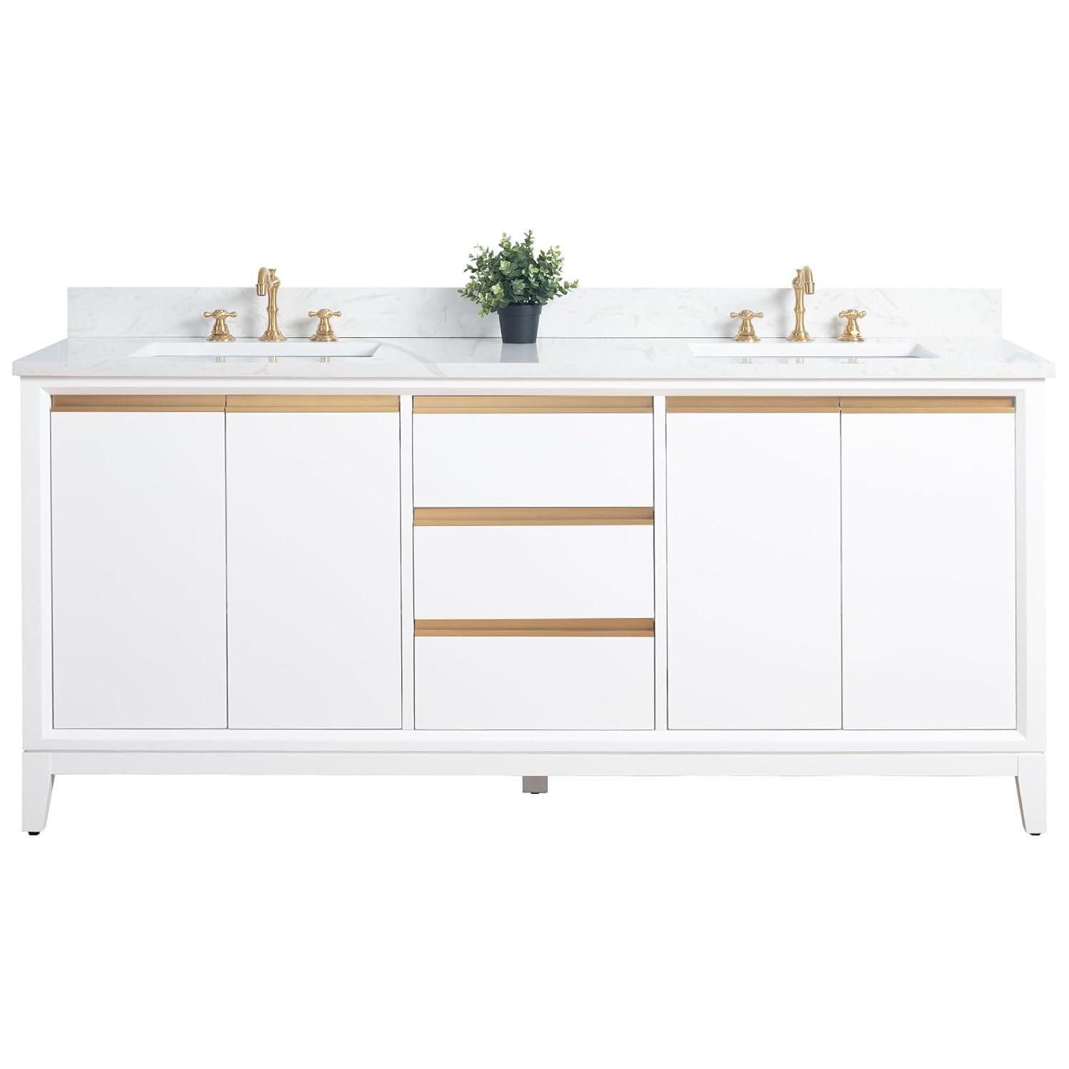 72 Double Bathroom Vanity with Top