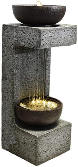 Hi-Line Gift Ltd. 34" H Rainfall Fountain with Bowl On Top with LEDS