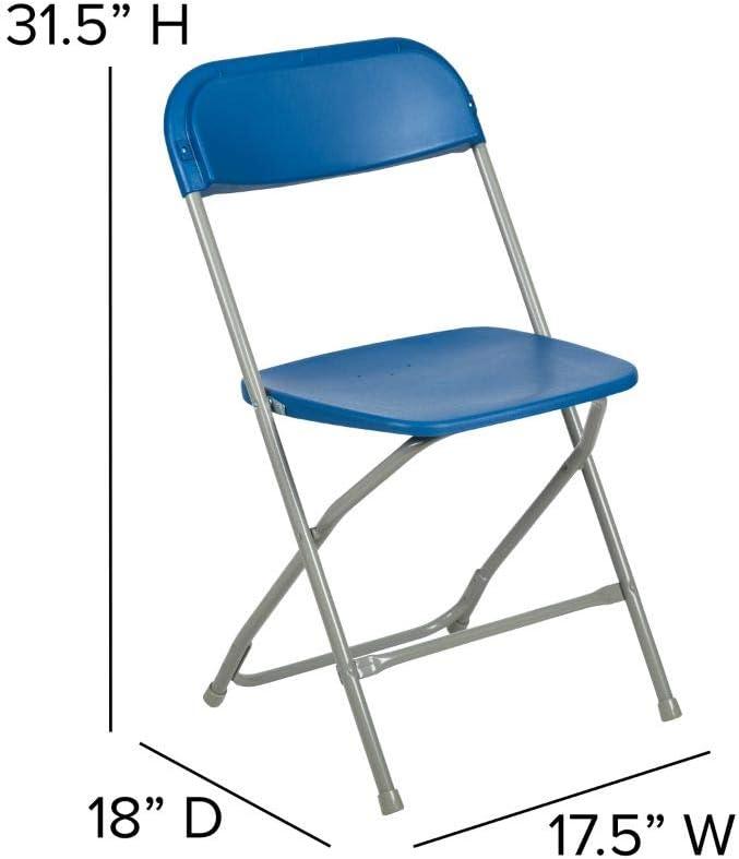 Flash Furniture Hercules Series Plastic Folding Chair Blue - 2 Pack 650LB Weight Capacity Comfortable Event Chair-Lightweight Folding Chair