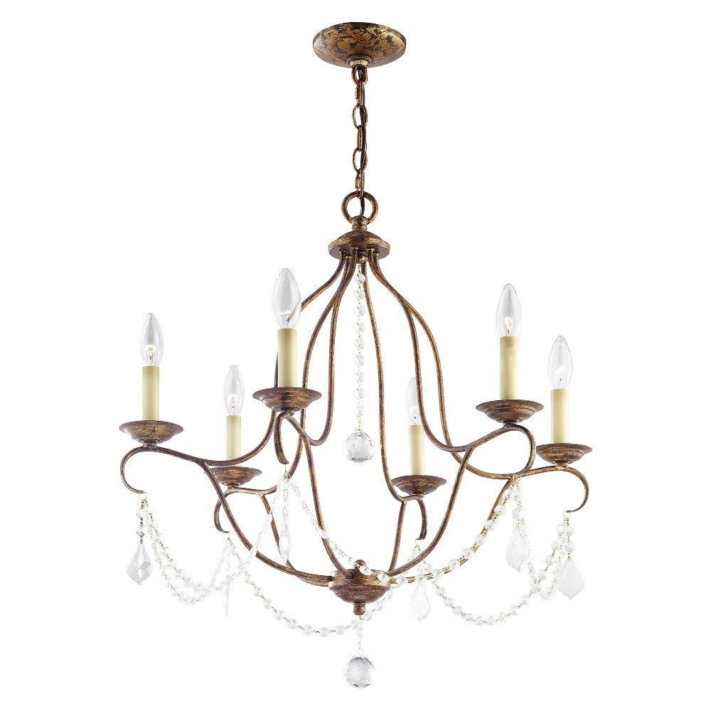 Livex Lighting Chesterfield 6 - Light Chandelier in  Antique Gold Leaf