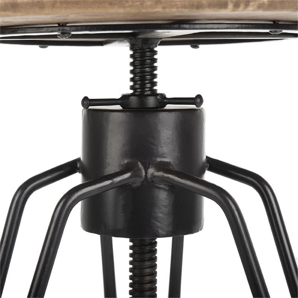 Kai Adjustable Swivel Counter Stool - Natural Honey/Black - Safavieh