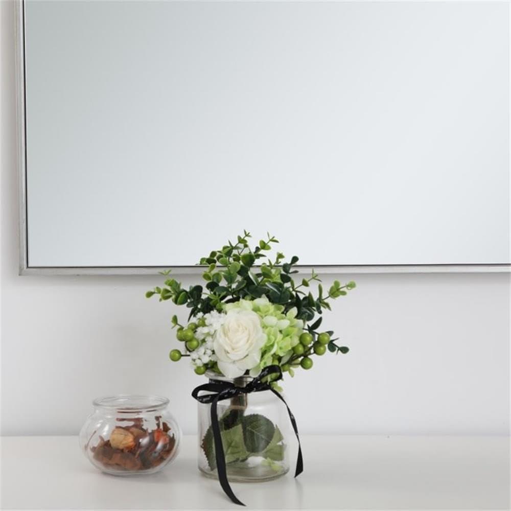 Metal frame rectangle mirror 24 inch in Sliver