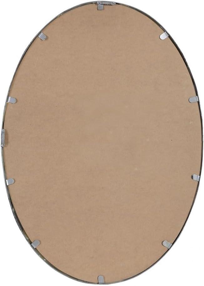 Uttermost Oval Vanity Accent Wall Mirror Modern Polished Nickel Metal Frame 20" Wide for Bathroom Bedroom Living Room Home Office