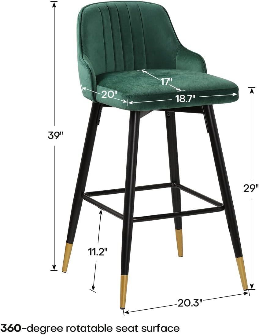 Swivel Velvet Upholstered Counter & Bar Stool (Set of 2)