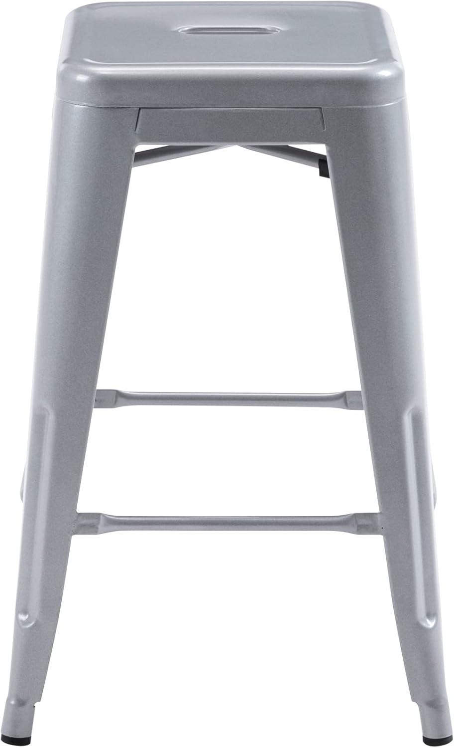 Williston Forge Kohki 24" Counter Stool Metal Bar Stools Counter Height Barstools Backless Indoor/Outdoor Bar Stools Kitchen Counter Stools Chairs(Set of 4)