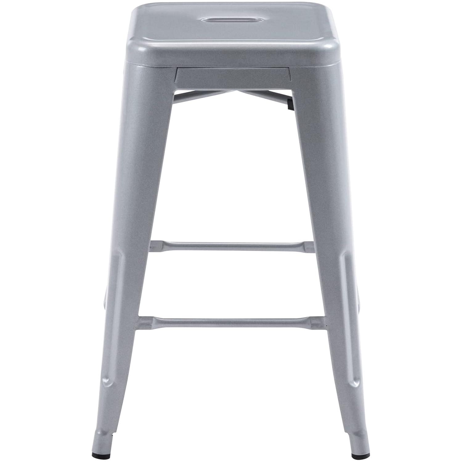 Williston Forge Kohki 24" Counter Stool Metal Bar Stools Counter Height Barstools Backless Indoor/Outdoor Bar Stools Kitchen Counter Stools Chairs(Set of 4)