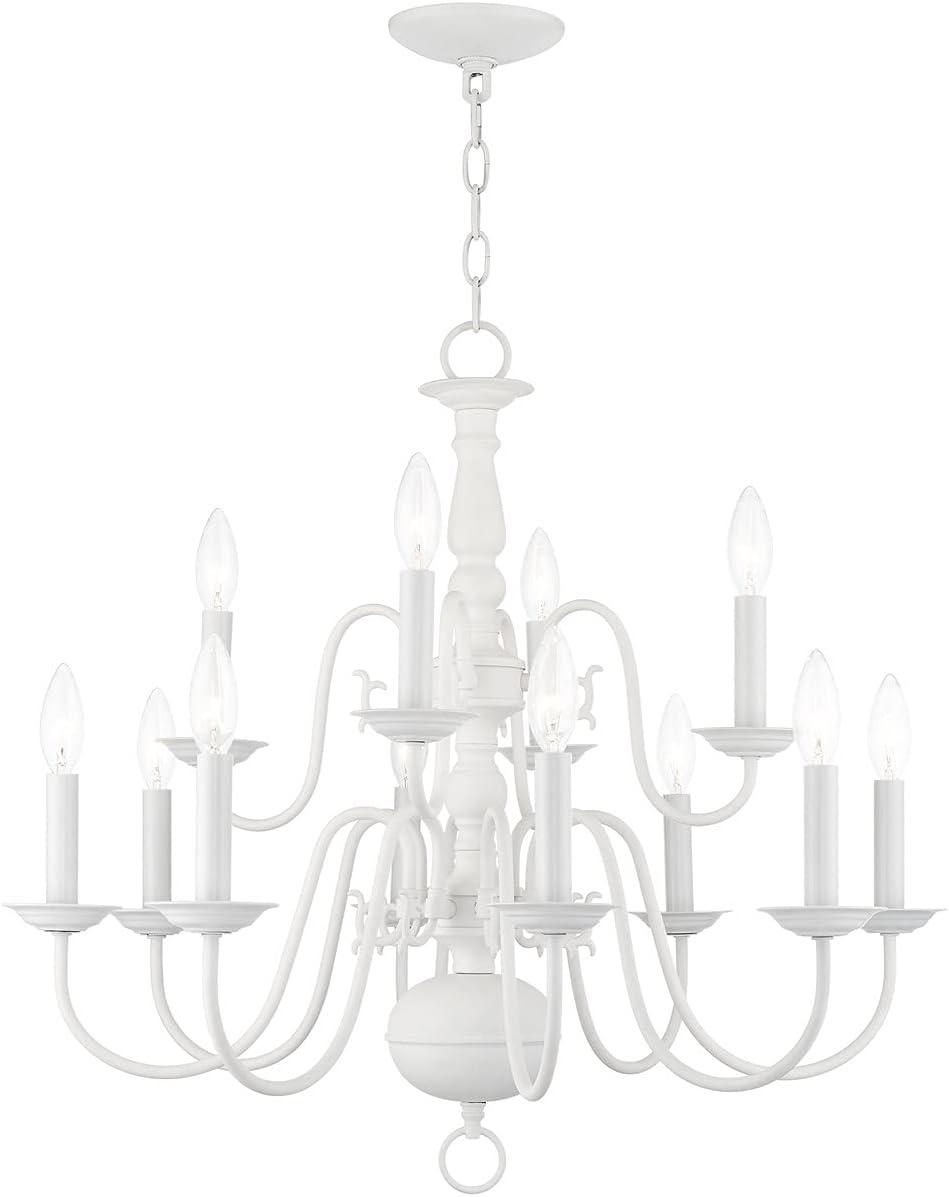 Livex Lighting Williamsburgh 12 - Light Chandelier in  White