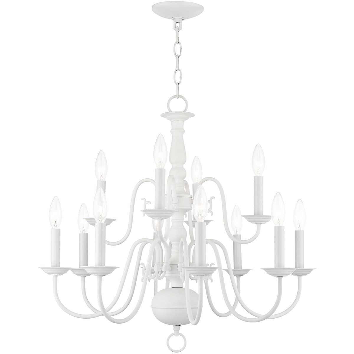 Livex Lighting Williamsburgh 12 - Light Chandelier in  White