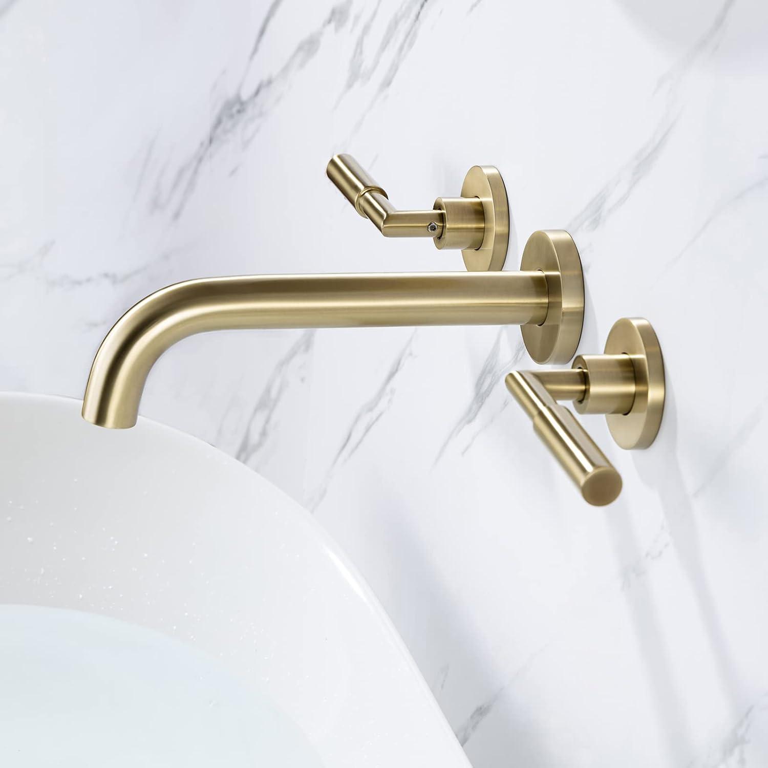 10.08" Widespread Bathroom Faucet 3 Hole, 2-handle Bathroom Sink Faucet with Drain Assembly