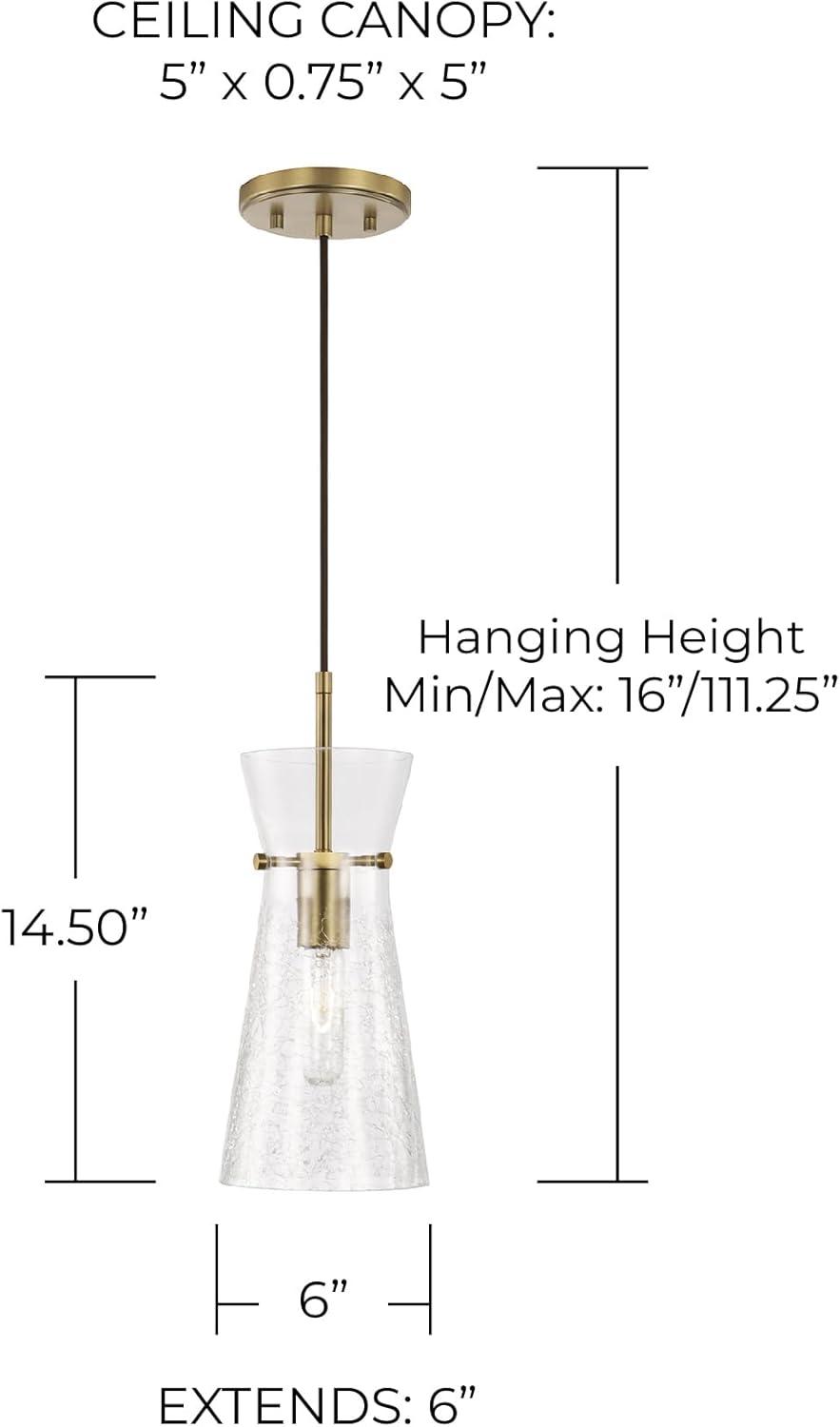 Mila 1 - Light Aged Brass Cone Pendant