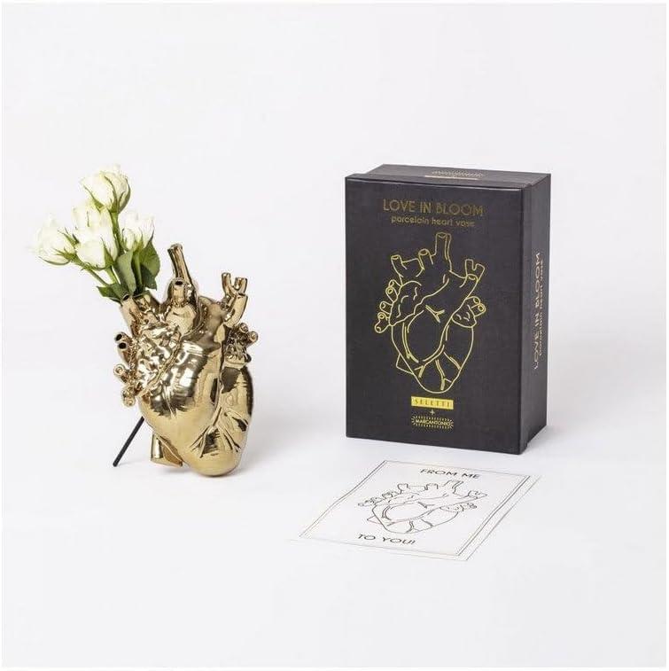 Gold Heart-Shaped Porcelain Bud Vase, 25 cm