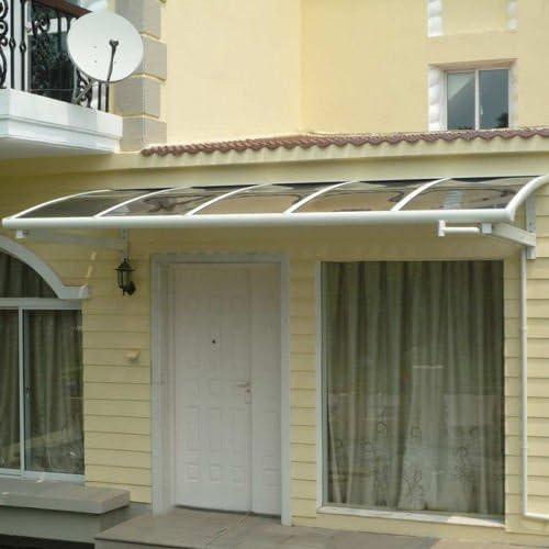 Clear Polycarbonate Front Door Window Awning with Aluminum Trim