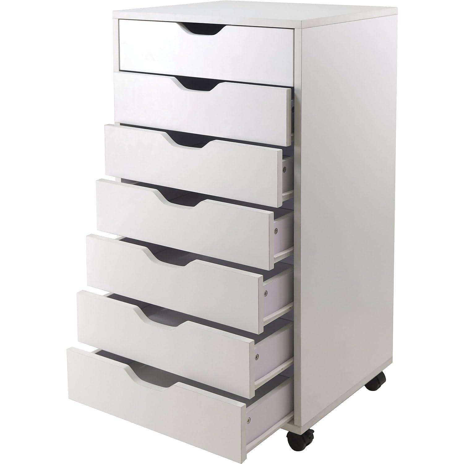 Halifax 7 Drawer Cabinet with Casters White - Winsome