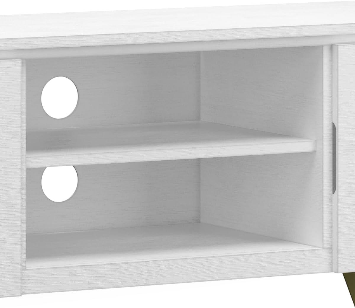 Simpli Home Lowry 63"W Solid Wood Modern Industrial TV Stand for TVs up to 70" with Storage