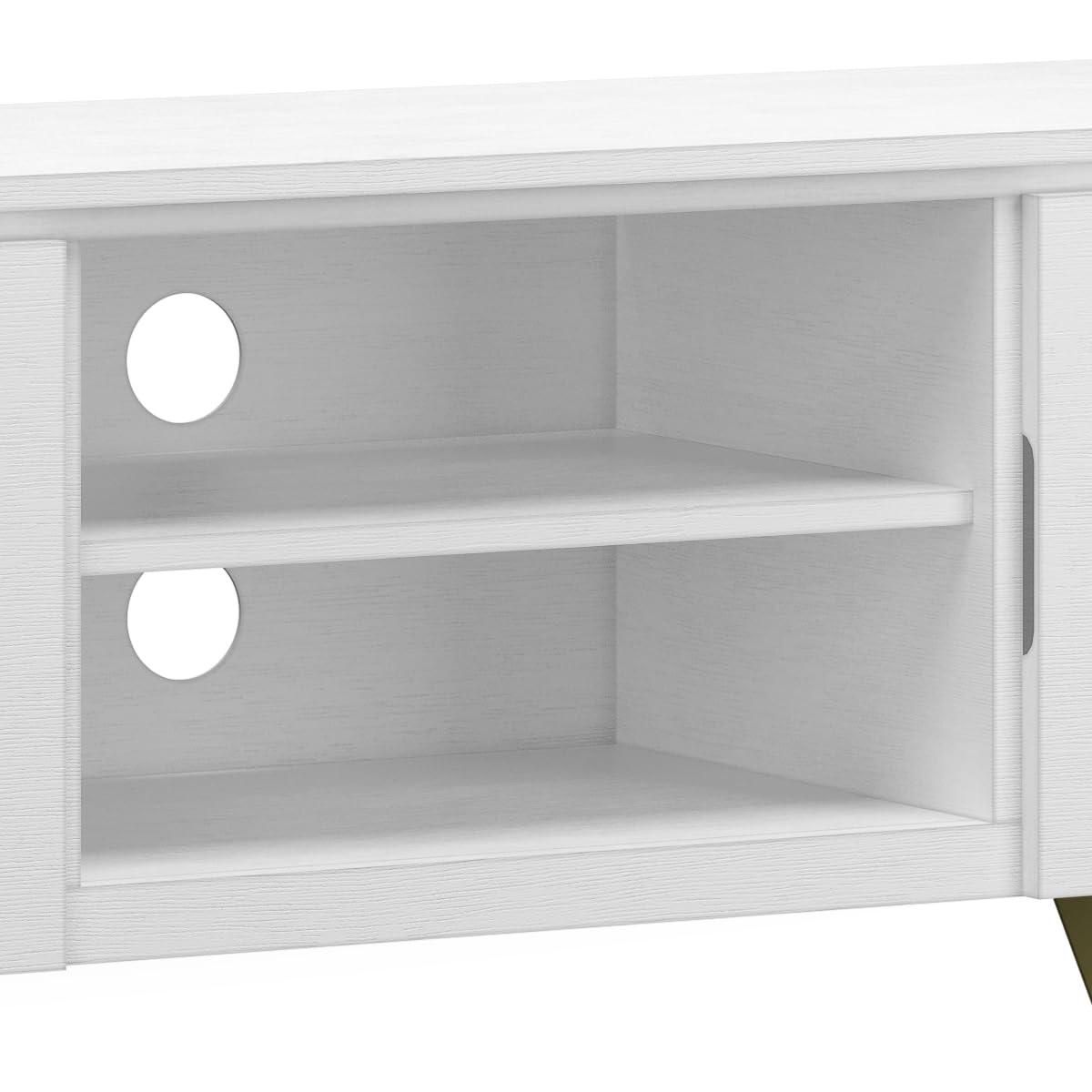 Simpli Home Lowry 63"W Solid Wood Modern Industrial TV Stand for TVs up to 70" with Storage