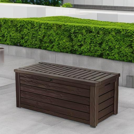 Keter Keter Westwood 150 Gallon Large Durable Resin Outdoor Storage and Organization Deck Box For Patio Furniture and Supplies
