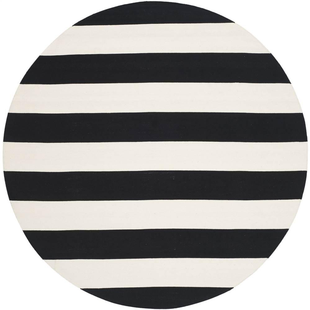 Montauk MTK712 Hand Woven Indoor Accent Rug - Black/Ivory - 4' Round - Safavieh
