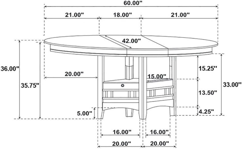 Coaster Lavon Transitional Wood Oval Counter Height Table Espresso