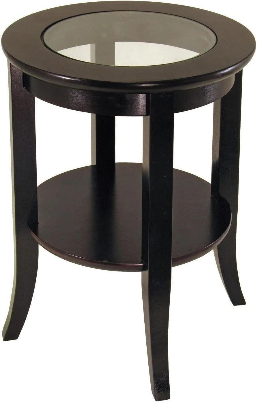 Winsome Genoa End Table Glass Inset one shelf