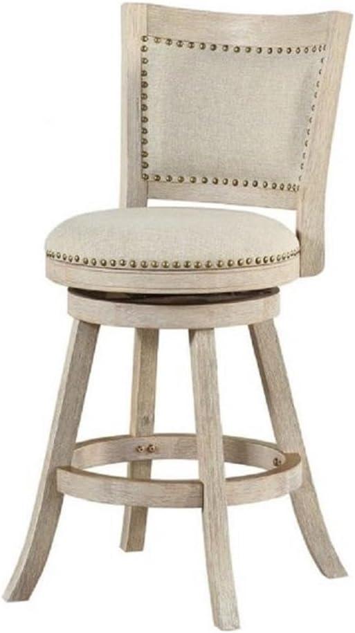 Dovecove Falken Swivel Upholstered Counter Stool with Solid Wood Frame
