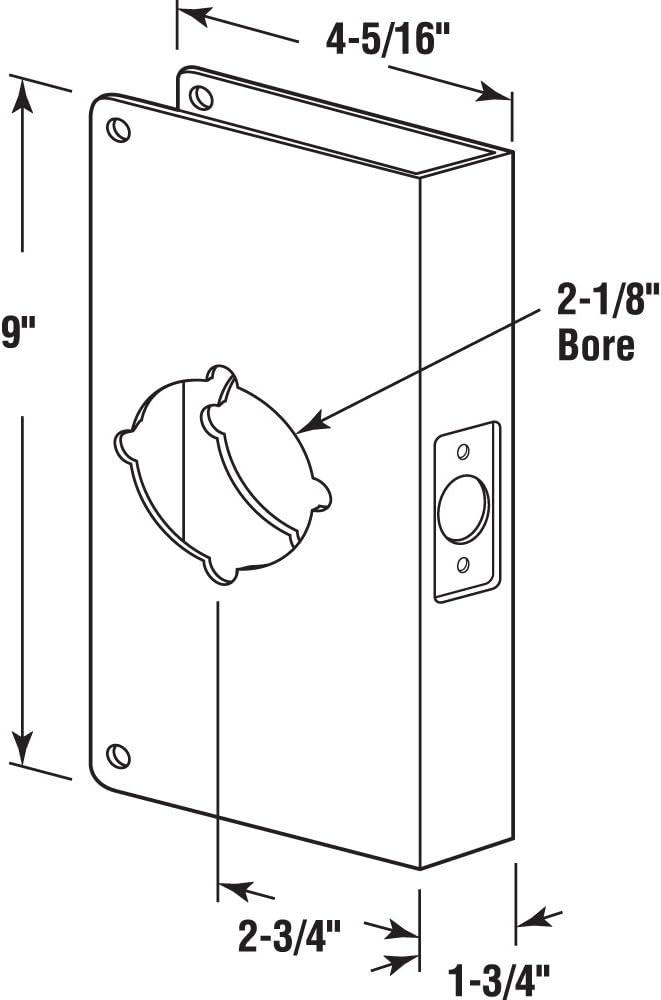 Stainless Steel Door Reinforcement Plate for 1-3/4 Inch Doors