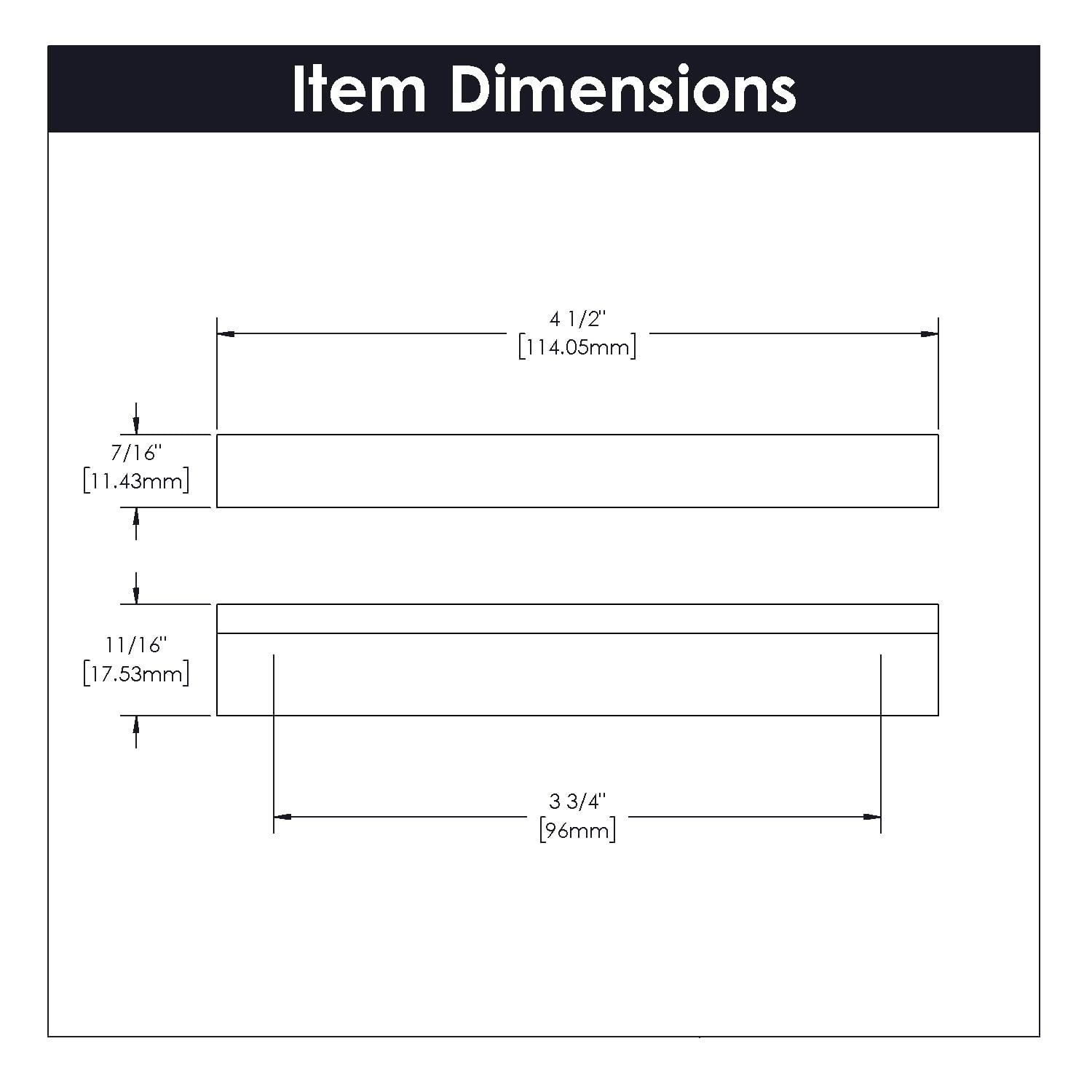 Hickory Hardware 1 Pack Solid Core Kitchen Cabinet Pulls, Luxury Cabinet Handles, Hardware for Doors & Dresser Drawers, 3-3/4 Inch (96mm) Hole Center, Toasted Nickel, Streamline Collection