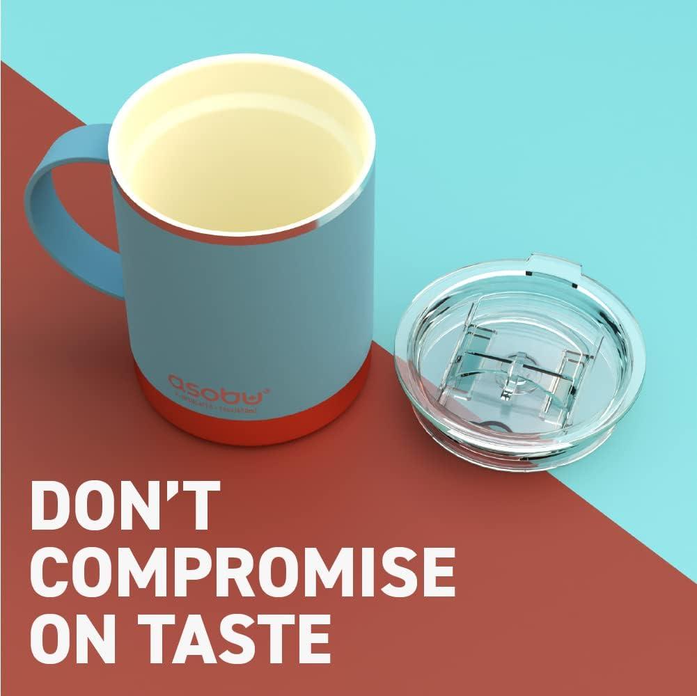 Asobu Ultimate Stainless Steel Ceramic Inner Coating Coffee Mug with Double Walled Copper Lining Insulation, 12 Ounces - (Pink)