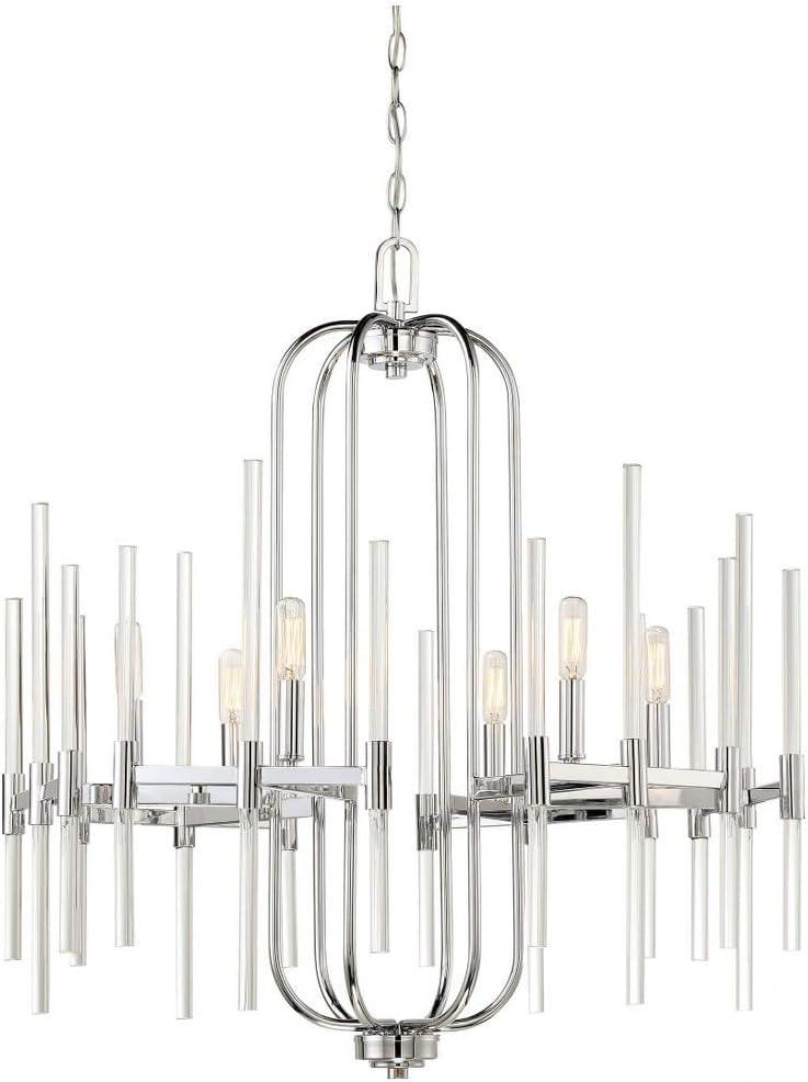 Minka Lavery - Pillar - Chandelier 6 Light Chrome in Transitional Style - 30.25