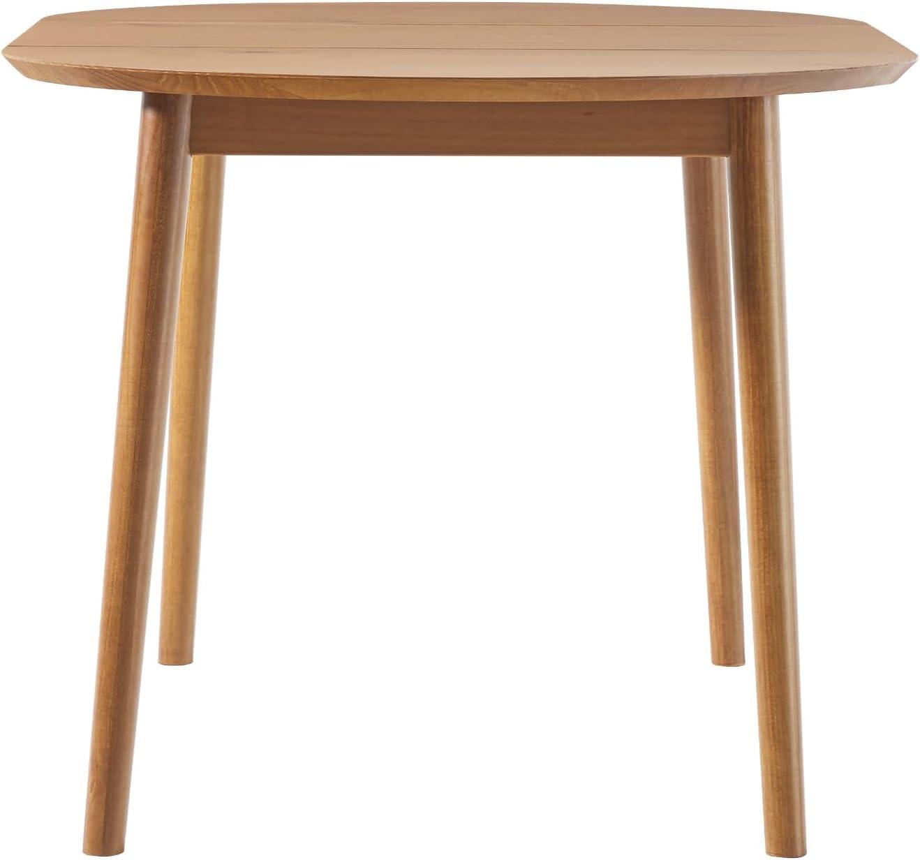 Walker Edison Mid-Century Solid Wood Oval Dining Table, Caramel