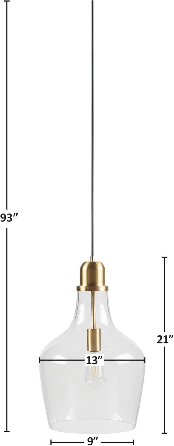 Ink+Ivy 13"x93" Auburn Bell Shaped Hanging Glass Simple Industrial Pendant Light