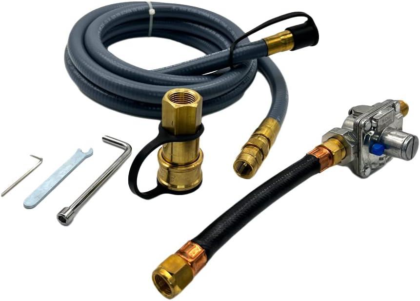 Gray Natural Gas Hose and Regulator Conversion Kit