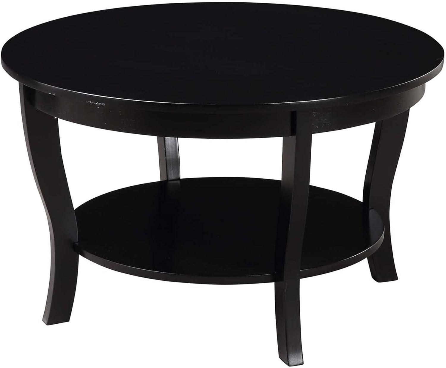 American Heritage Round Coffee Table, Black