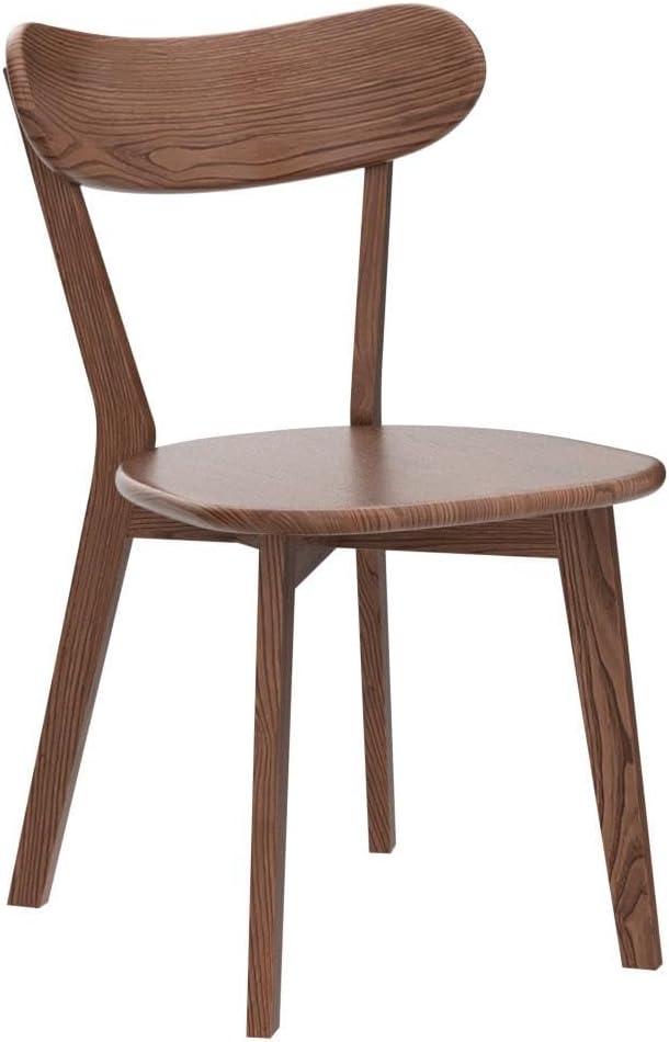 Aukfa Mid-Century Modern Dining Chairs Set of 2, Solid Oak Wood Side Chair for Kitchen, Dining Room, Walnut