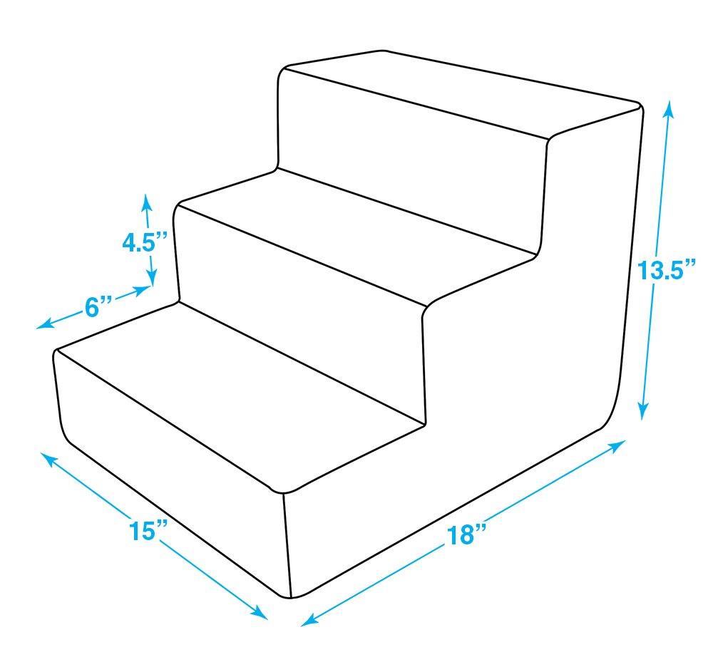 Best Pet Supplies Foam Pet Steps for Small Dogs and Cats, Portable Ramp Stairs for Couch, Sofa, and High Bed Climbing, Non-Slip Balanced Indoor Step Support, Paw Safe