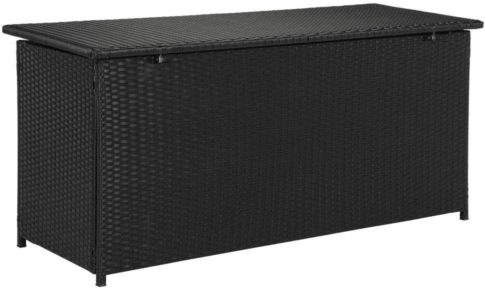 Cosima 53 Inch Wide Outdoor Storage Box - Black - Safavieh