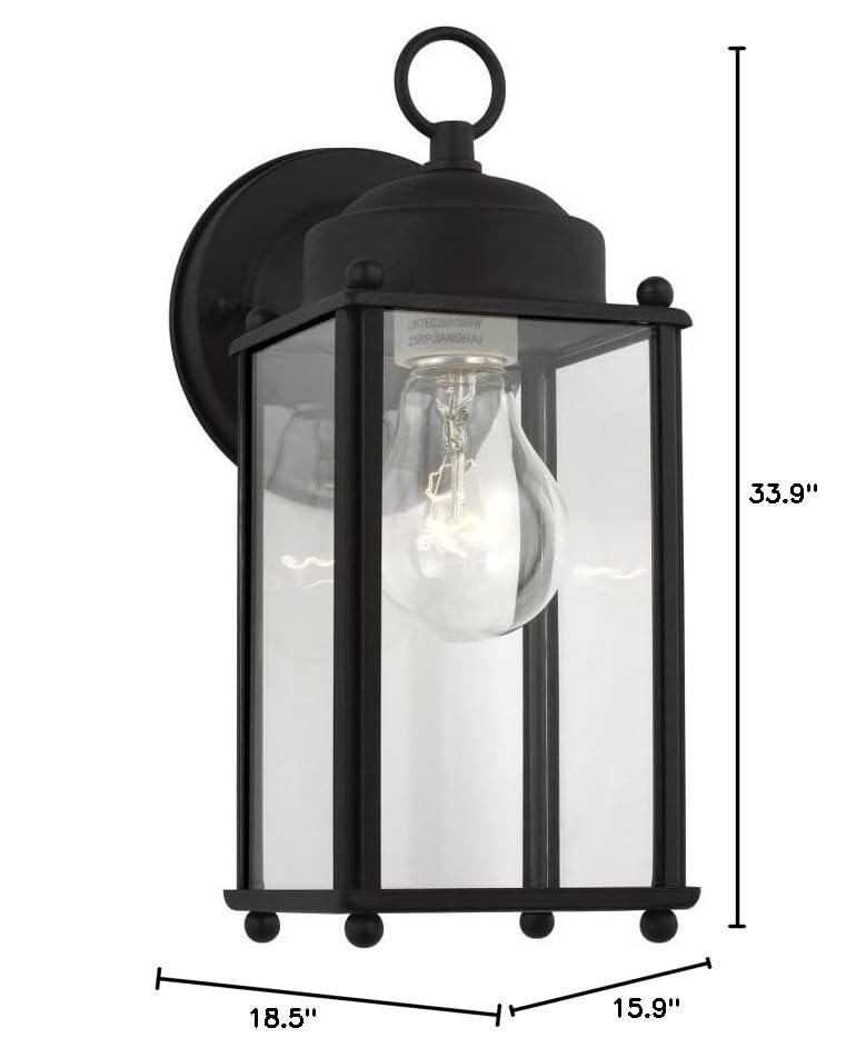 Antique Brushed Nickel Outdoor Wall Sconce with Clear Glass Shade