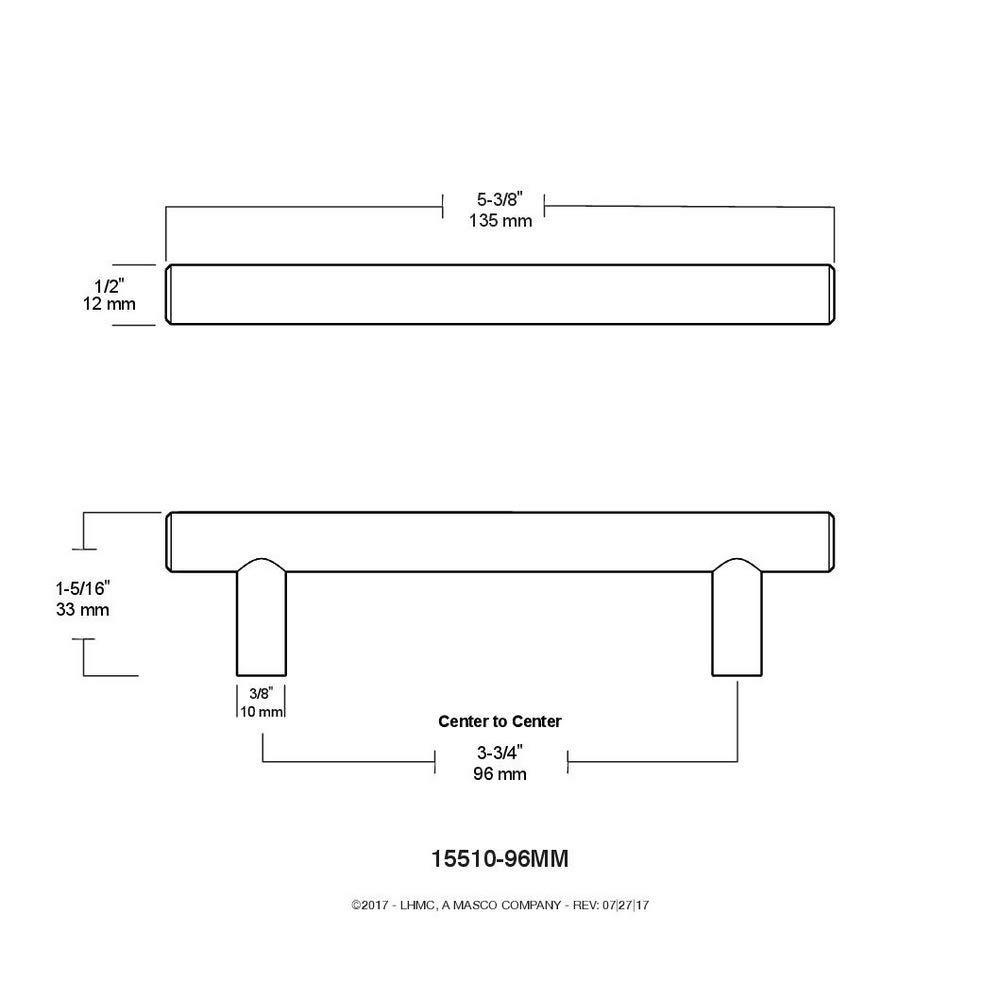 Builder's Program Decorative Cabinet Bar Pull