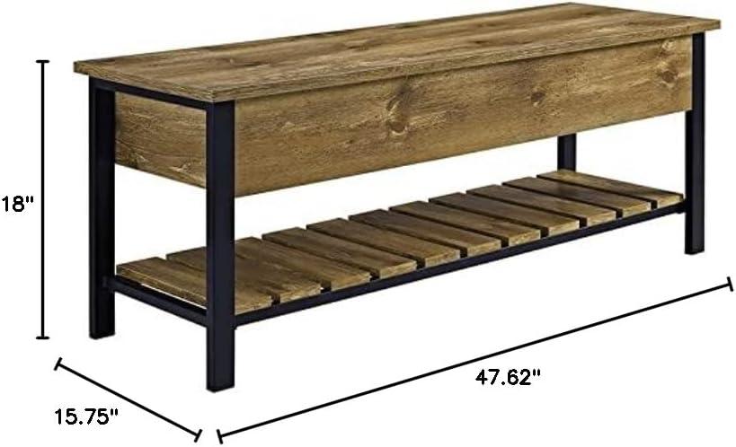 Walker Edison Storage Bench, Barnwood