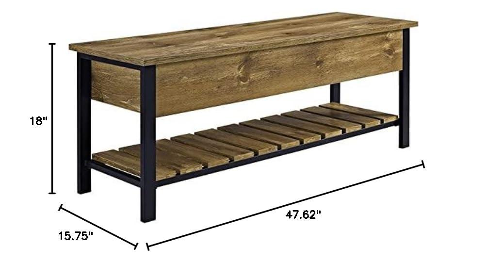 Walker Edison Storage Bench, Barnwood