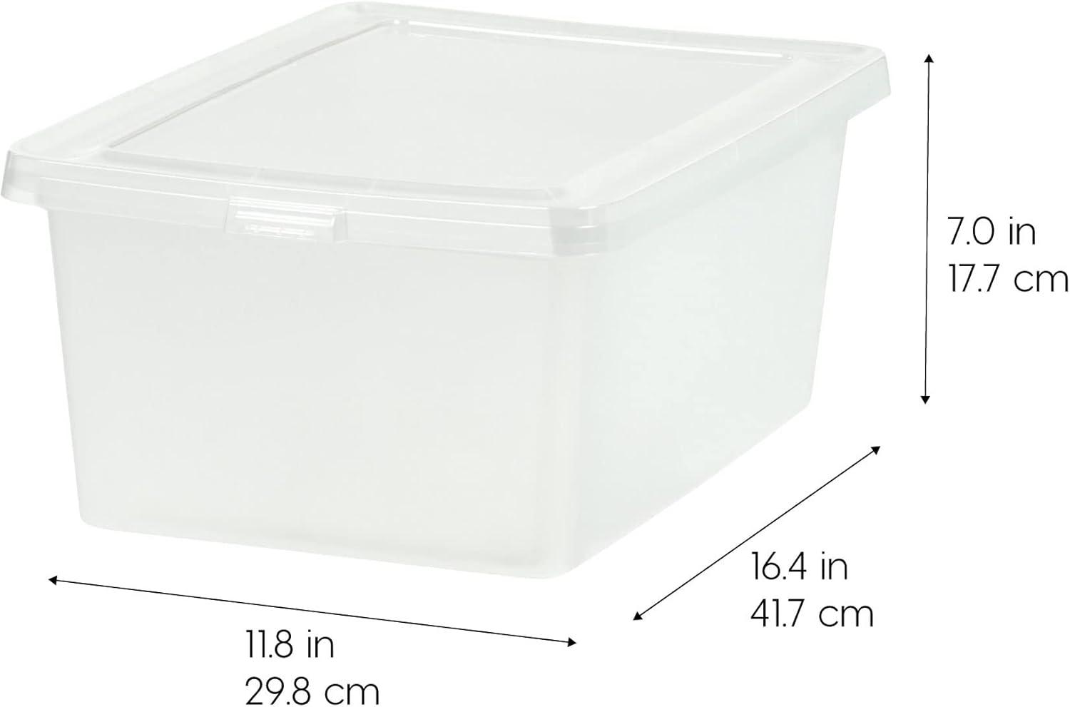 IRIS USA Plastic Stackable and Nestable Storage Bin Tote Organizing Container, Clear