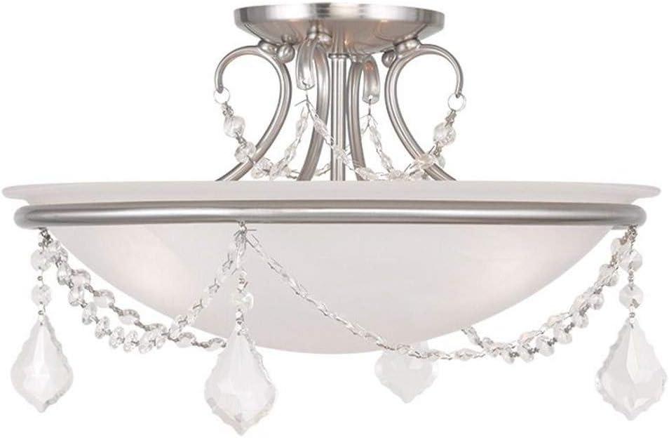 Livex Lighting Chesterfield/Pennington 3 - Light Semi-Flush Mount in  Brushed Nickel