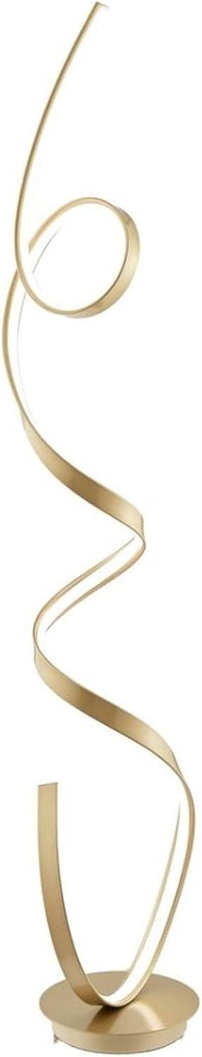 Sandy Gold Adjustable LED Floor Lamp with Sculptural Design