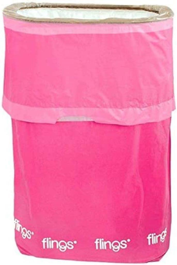 Bright Pink Plastic Pop-Up Party Trash Bin