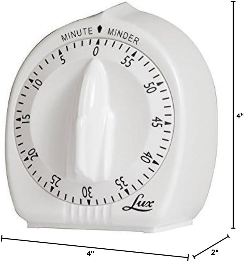 Lux White Mechanical 60-Minute Kitchen Timer