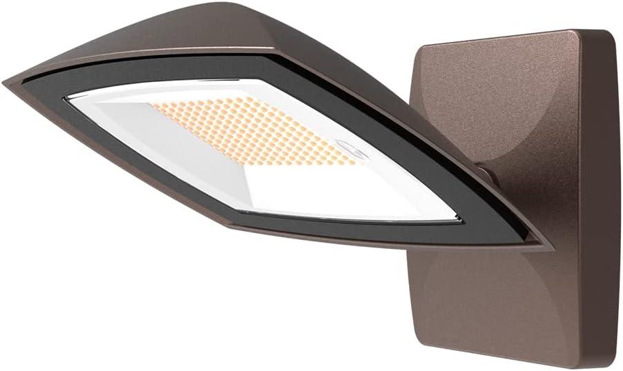 Bronze LED Wall-Mounted Dusk-to-Dawn Security Floodlight