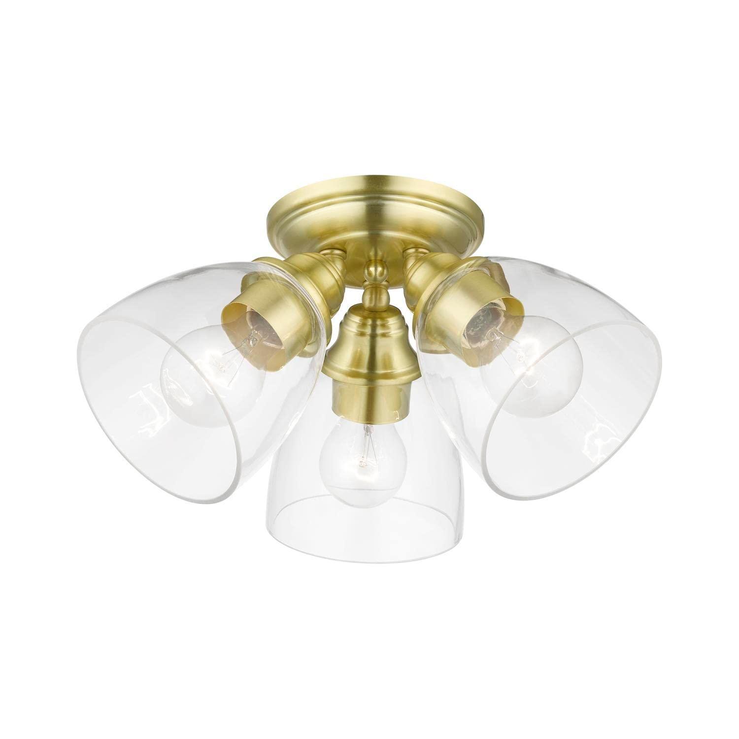 Livex Lighting Montgomery 3 - Light Flush Mount in  Satin Brass