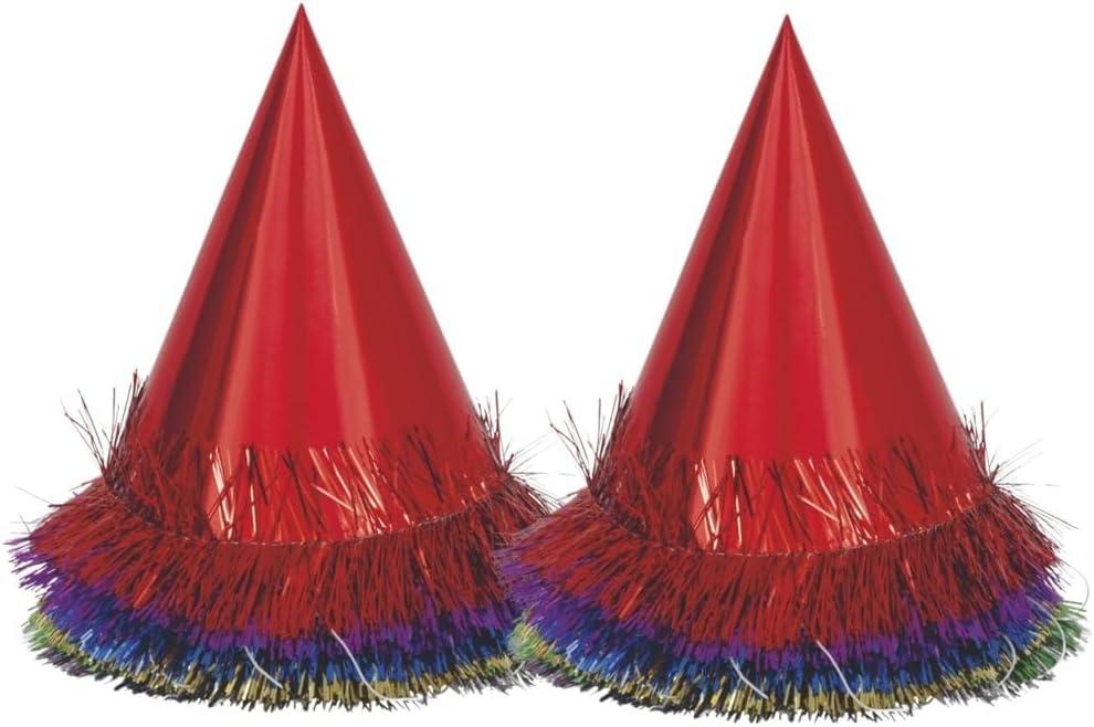Fringed Party Hats, Assorted, 6ct