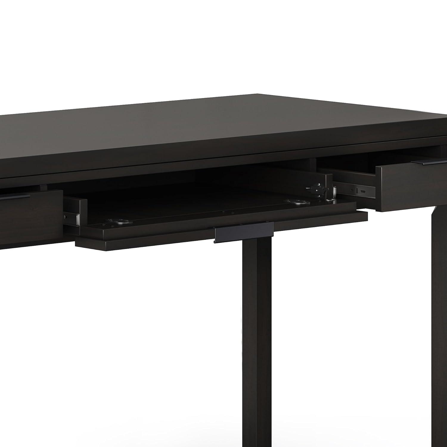 Simpli Home Hollander SOLID WOOD Contemporary 60 inch Wide Desk in Warm Walnut Brown