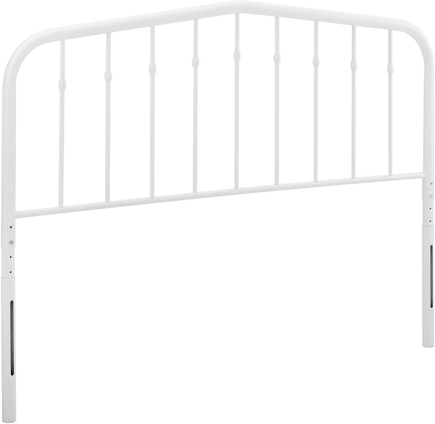 Lennon White Twin Metal Headboard with Adjustable Height